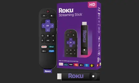 Roku Streaming Stick HD 2025 | Dispositivo de streaming para TV HD/FHD com controle remoto por comando de voz compatível com Alexa, Siri e Google