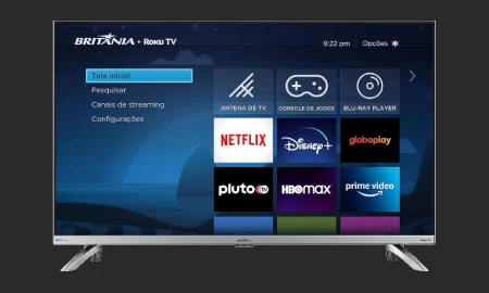 Smart TV 32” Britânia Roku LED Dolby Audio BTV32G7PR2CSGBLH