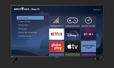 Smart TV 42 Polegadas Britânia Roku TV Dolby Audio BTV42G6FR2CP