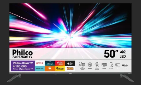 Smart TV 50” Philco Roku TV LED Dolby Audio PTV50VA4REGB