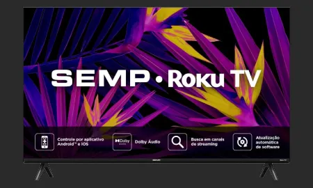 Smart TV Semp 32 Polegadas LED HD R6610 WiFi Roku TV Google Assistente 3 HDMI Dolby Audio 32R6610