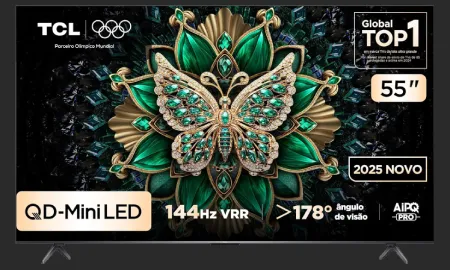 Smart TV TCL 55 Polegadas QLED Mini LED 4K C6K WiFi Bluetooth Google TV 4 HDMI 144Hz HDR10+ 55C6K